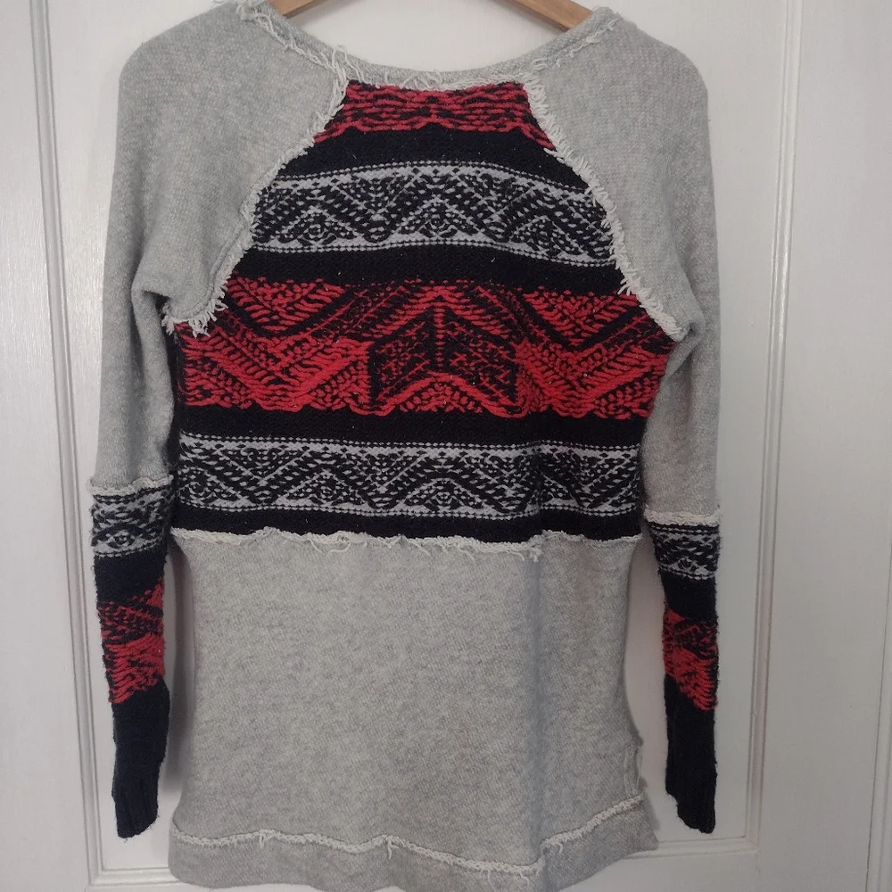 Free People Snow Angel Pullover Boho Aztec Sweater - Picture 9 of 16
